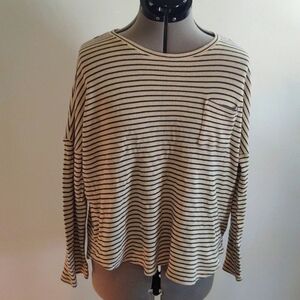 Madewell Waffle Knit Pajama Top in Stripe Sz XL